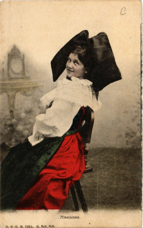 Carte postale ancienne Alsacienne - Elsasserin - Folklore - Types