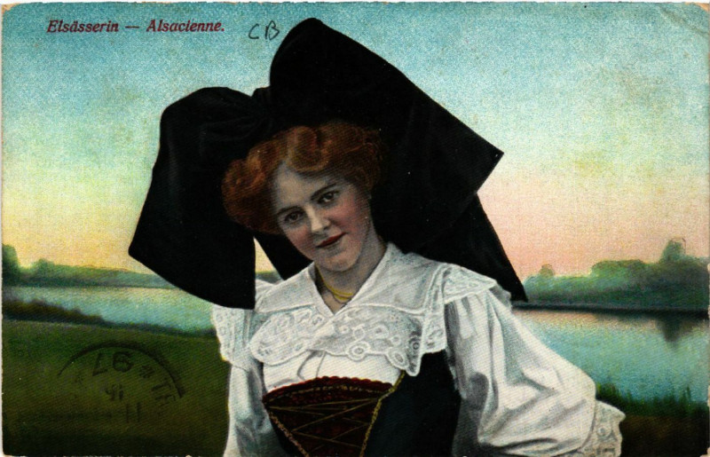 Carte postale ancienne Alsacienne - Elsasserin - Folklore - Types