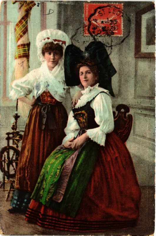 Carte postale ancienne Alsace - Elsass - Folklore - Types