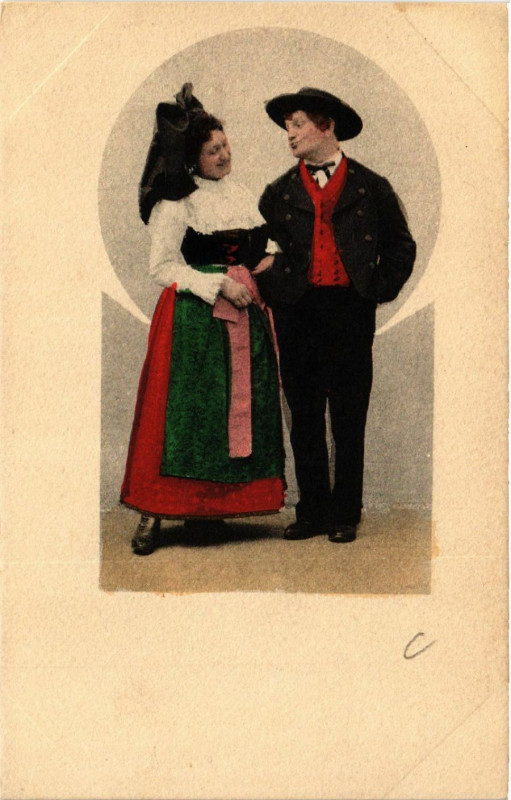 Carte postale ancienne Alsace - Elsass - Folklore - Types