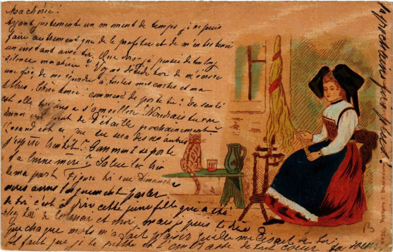 Carte postale ancienne Alsace - Elsass - Folklore - Types