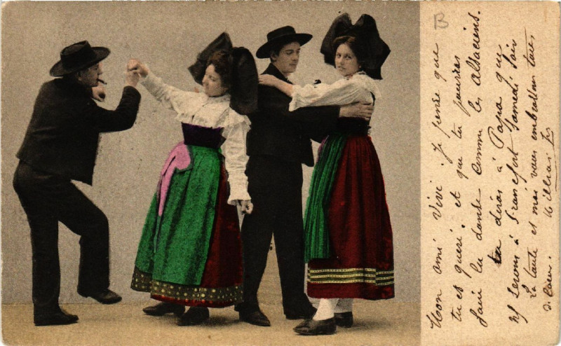 Carte postale ancienne Alsace - Elsass - Folklore - Types