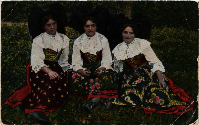 Carte postale ancienne Alsace - Elsass - Elsasser Tracht - Folklore - Types