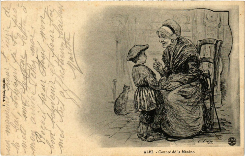 Carte postale ancienne Albi - Counté dé la Ménino - Folklore - Types
