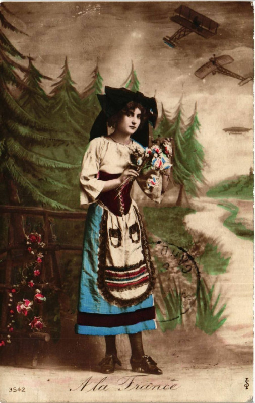 Carte postale ancienne A la France - Folklore - Types