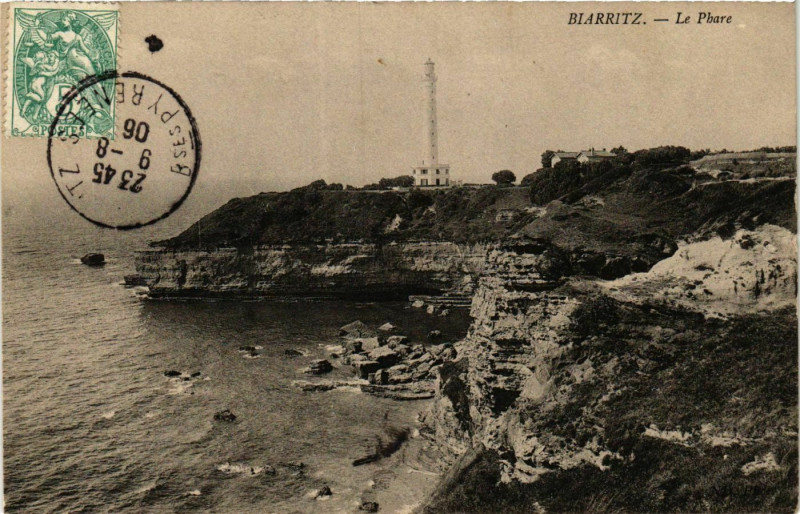 Carte postale ancienne Biarritz Le Phare Lighthouse Phare