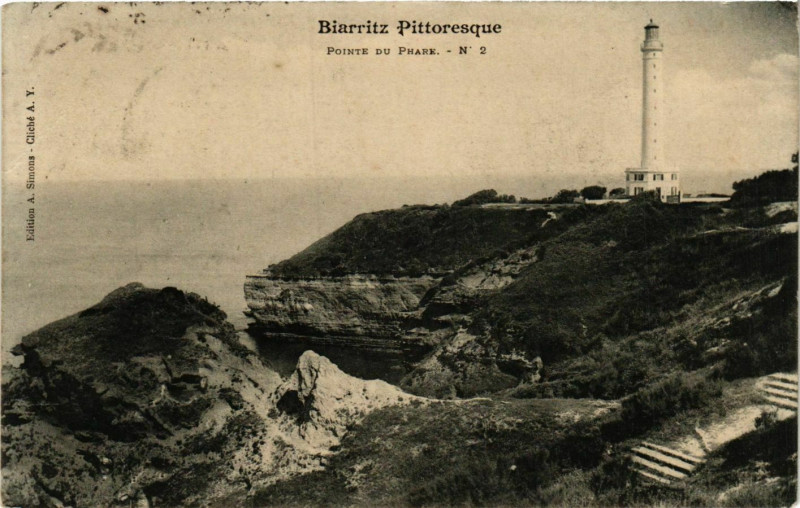 Carte postale ancienne Biarritz Pointe du Phare Lighthouse Phare