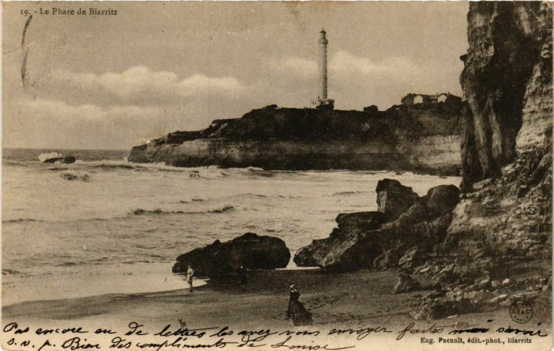 Carte postale ancienne Biarritz Le Phare Lighthouse Phare