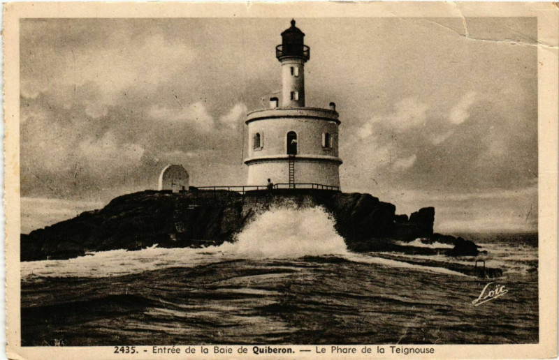 Carte postale ancienne Baie de Quiberon Le Phare de la Teignouse Lighthouse Phare