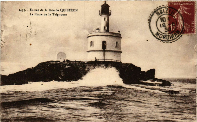 Carte postale ancienne Baie de Quiberon Le Phare de la Teignouse Lighthouse Phare