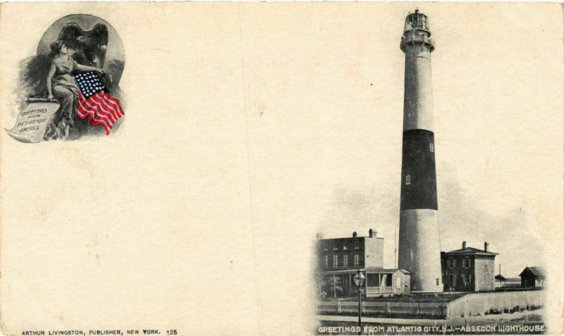 Carte postale ancienne Atlantic City Nj Usa Absecon Lighthouse Phare