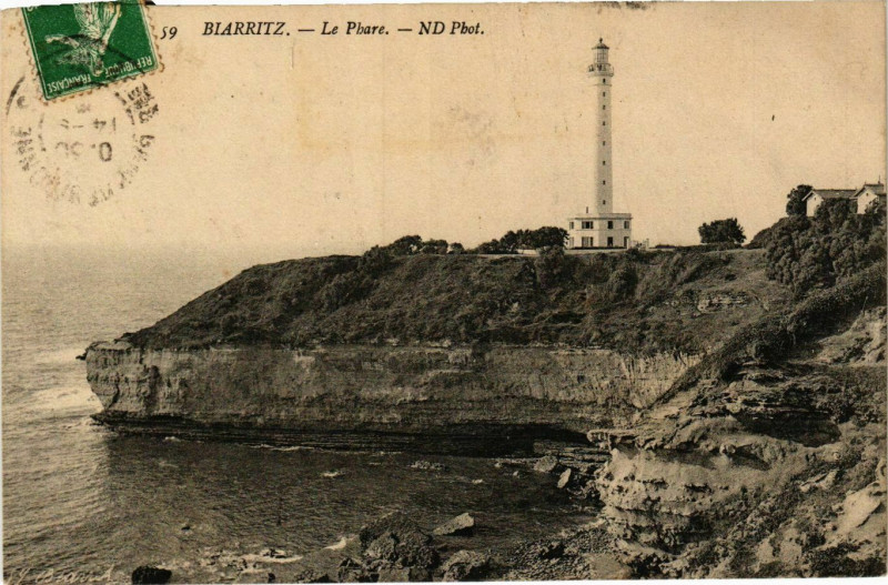 Carte postale ancienne Biarritz Le Phare Lighthouse Phare