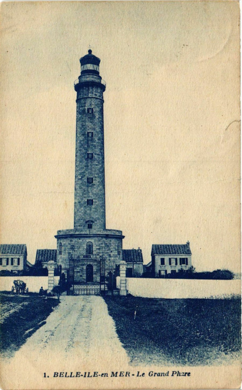 Carte postale ancienne Belle-Ile-En-Mer Le grand phare Lighthouse Phare