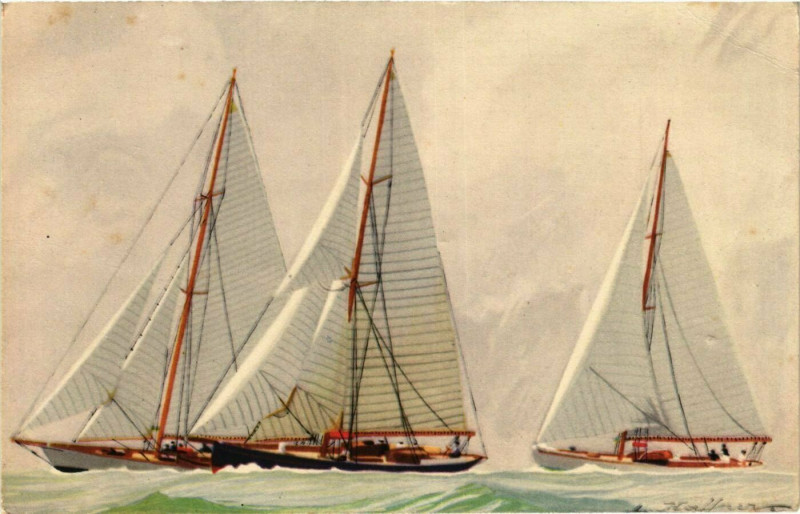Carte postale ancienne Yachts - Sailboats - Ships