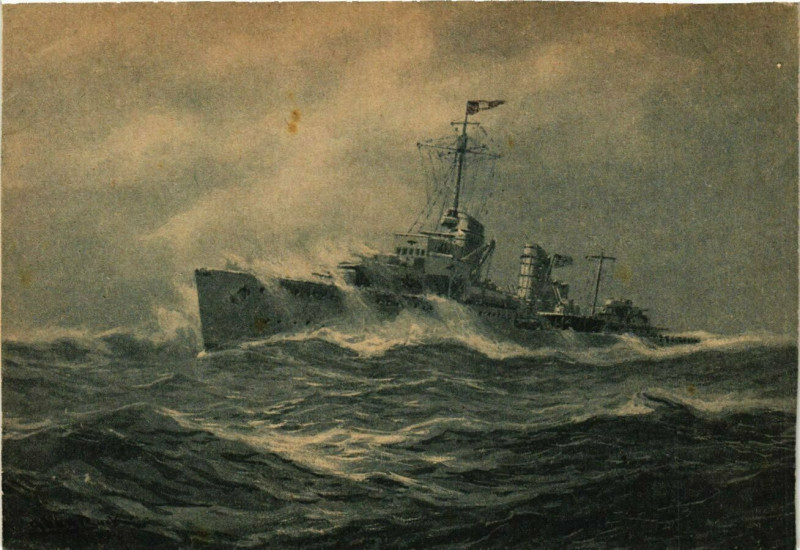 Carte postale ancienne Battleship on the Sea - Ships