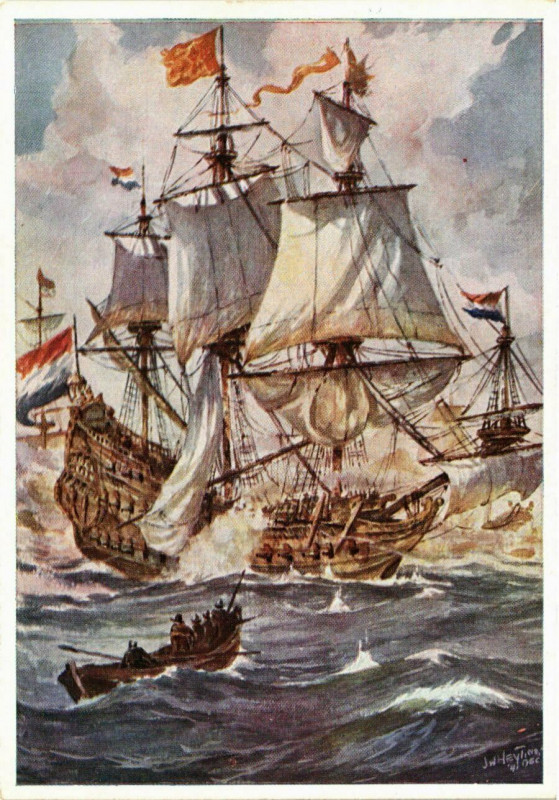 Carte postale ancienne Aemilia Vlaggeschip - Ships