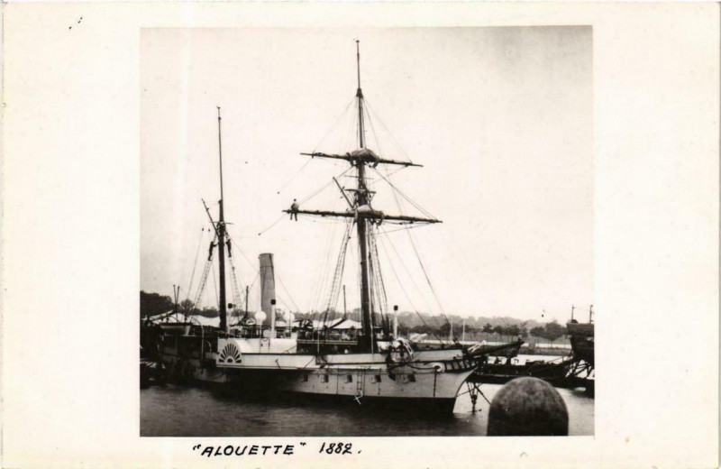 Carte postale ancienne Alouette 1882 . Ships