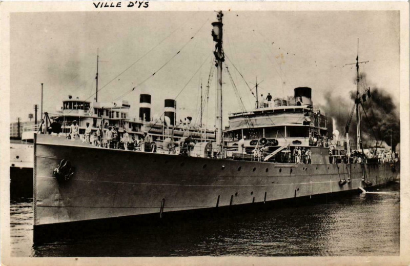 Carte postale ancienne Ville D'Ys Ships