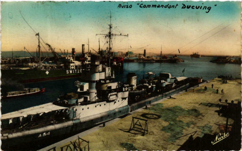 Carte postale ancienne Aviso Commandant Ducuing Ships