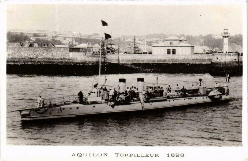 Carte postale ancienne Aquilon Torpilleur 1898 Ships