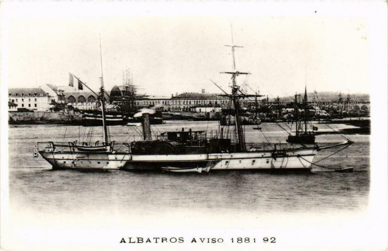 Carte postale ancienne Albatros Aviso 1881-92 Ships