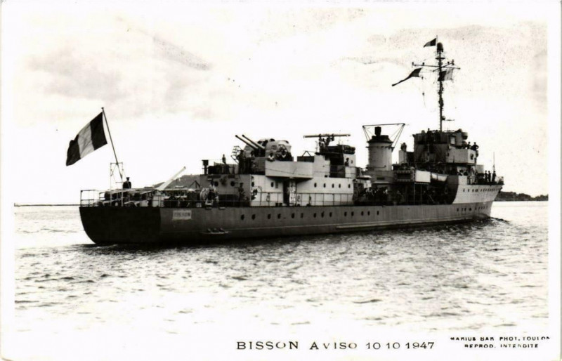 Carte postale ancienne Bisson Aviso 10-10-1947 Ships