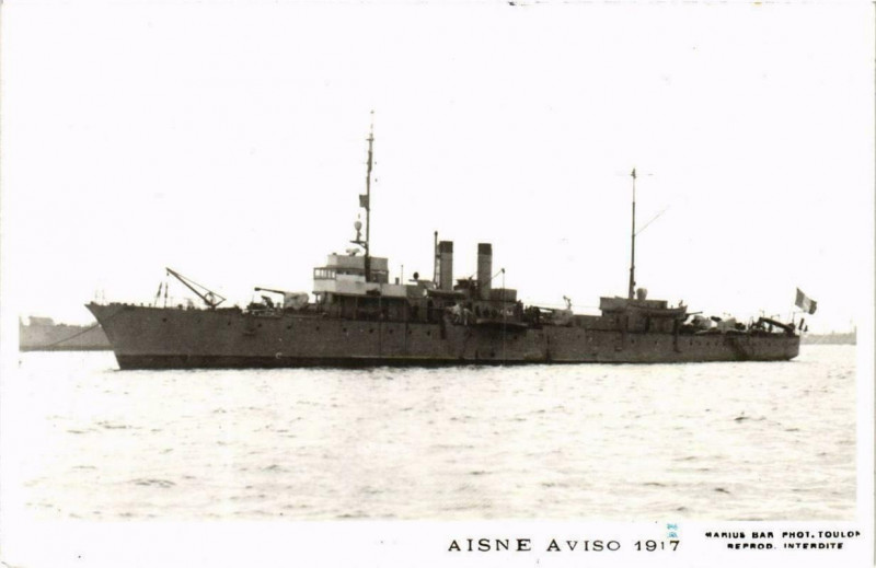 Carte postale ancienne Aisne Aviso 1917 Ships