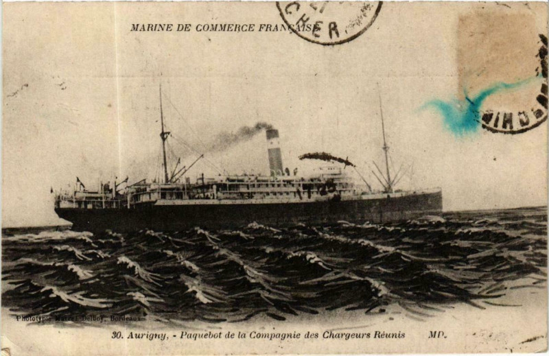 Carte postale ancienne Aurigny - Paquebot Ships