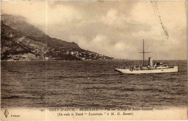 Carte postale ancienne Beaulieu - Vue sur le Cap et Saint-Laurent Ships