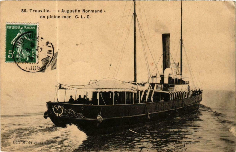 Carte postale ancienne Trouville - Augustin Normand en pleine mer C.L.C. Ships