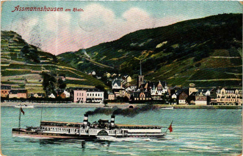 Carte postale ancienne Assmannhausen am Rhein Ships