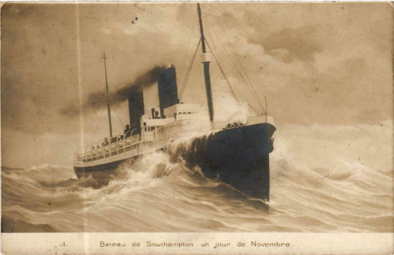 Carte postale ancienne Bateau de Southamton un jour de Novembre Ships