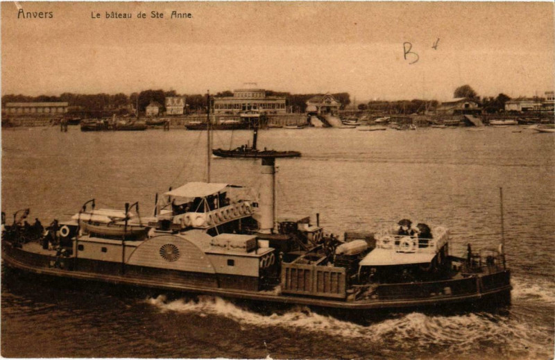Carte postale ancienne Anvers Le bateau de Sainte-Anne Ships