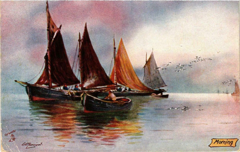 Carte postale ancienne Aquarette postcard Ships