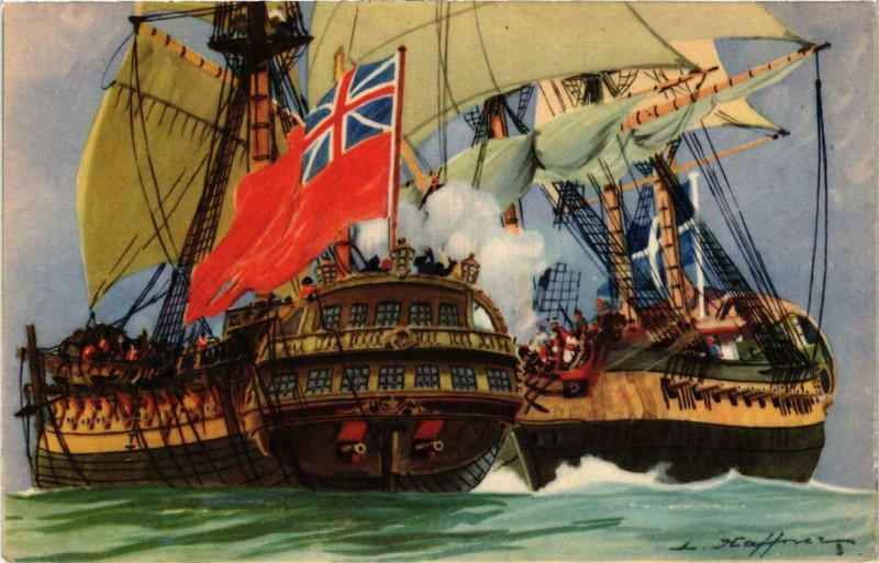 Carte postale ancienne A l'abordage Ships