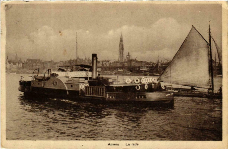 Carte postale ancienne Anvers La rade Ships