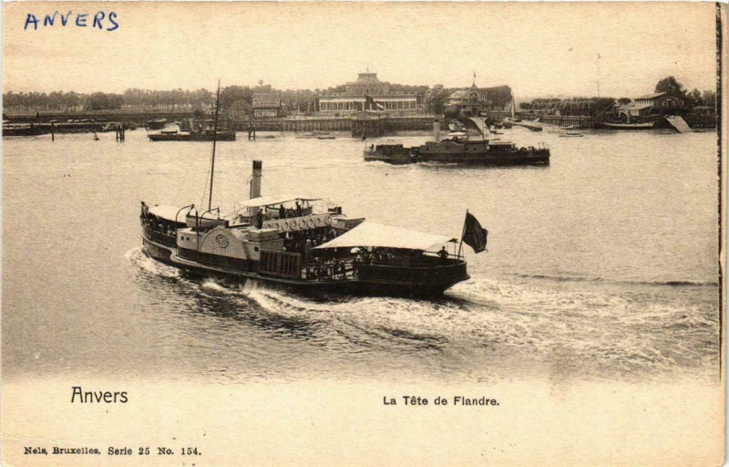 Carte postale ancienne Anvers La Tete de Flandre Ships