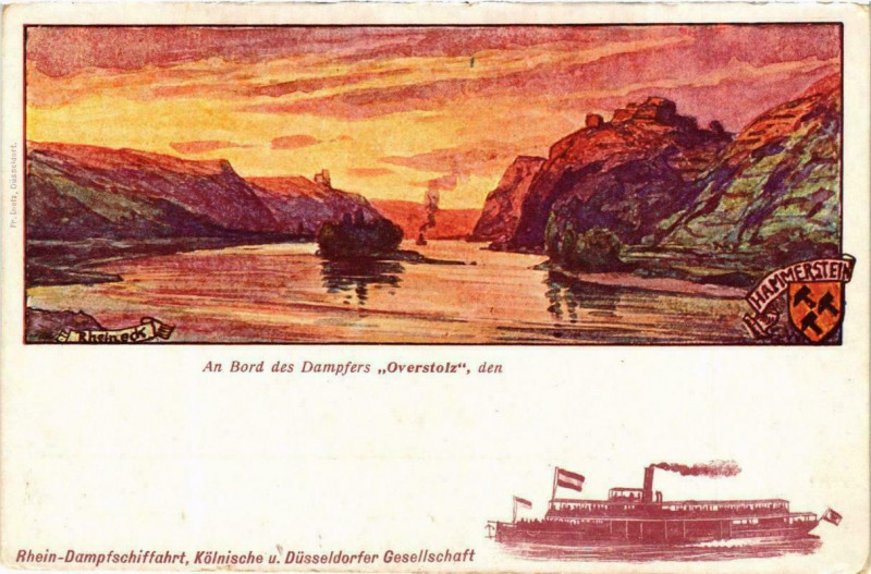 Carte postale ancienne An Bord des Dampfers Overstolz Ships
