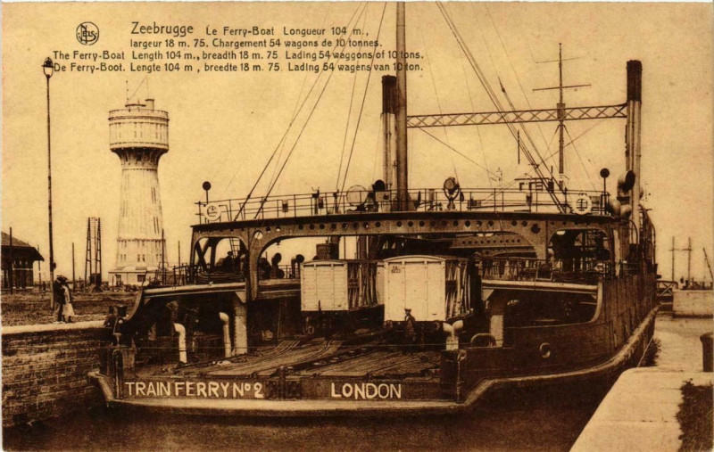 Carte postale ancienne Zéebrugge Le Ferry-Boat Ships