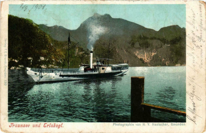 Carte postale ancienne Traunsée und Erlakogl Ships