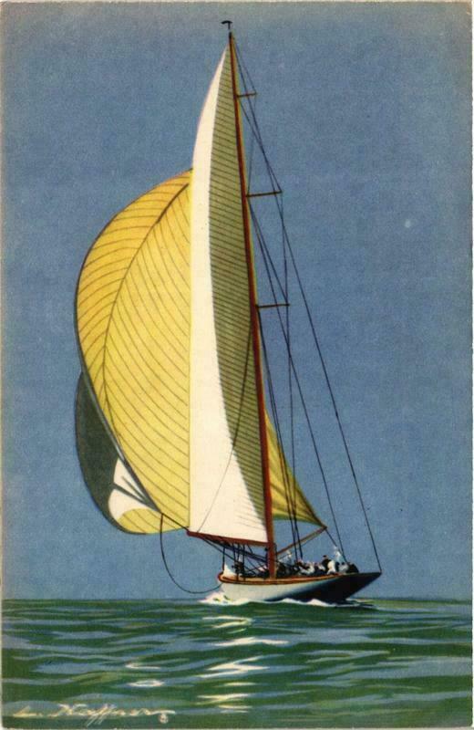 Carte postale ancienne Yacht de la grande classe courant vent arriege Ships