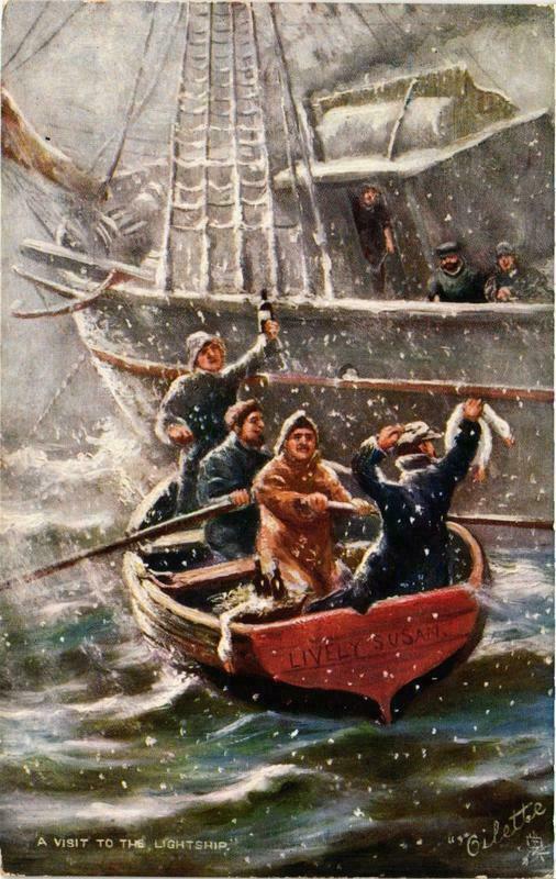 Carte postale ancienne Visit to the Lightship Oilette postcard Ships