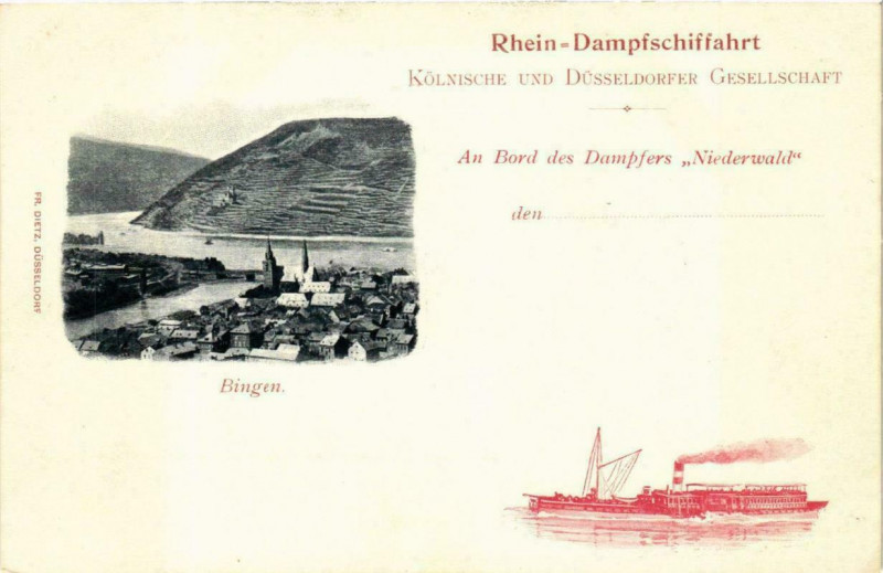 Carte postale ancienne Bingen An Bord des Dampfers Niederwald Ships