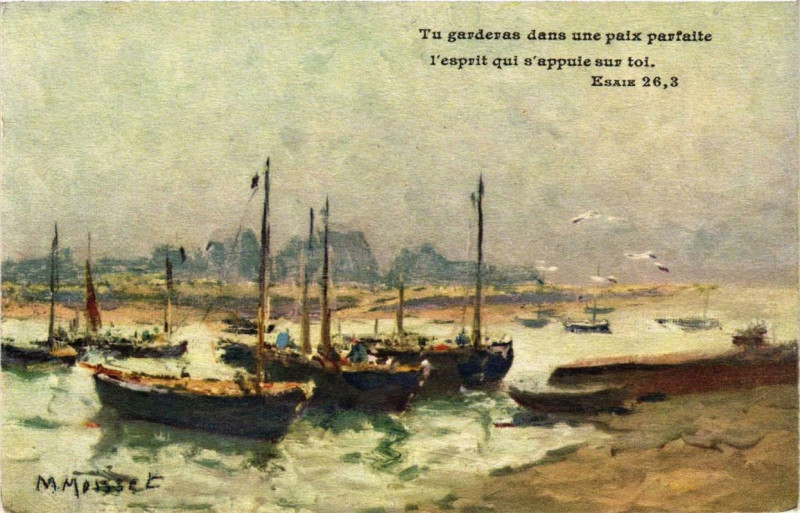 Carte postale ancienne Tu garderas dans une paix parfaite Ships