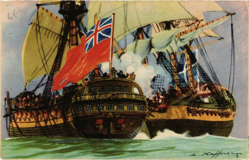 Carte postale ancienne A l'abordage Ships