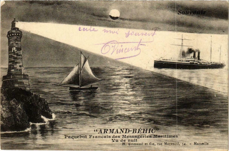 Carte postale ancienne Armand-Bahic Paquebot Francais Ships