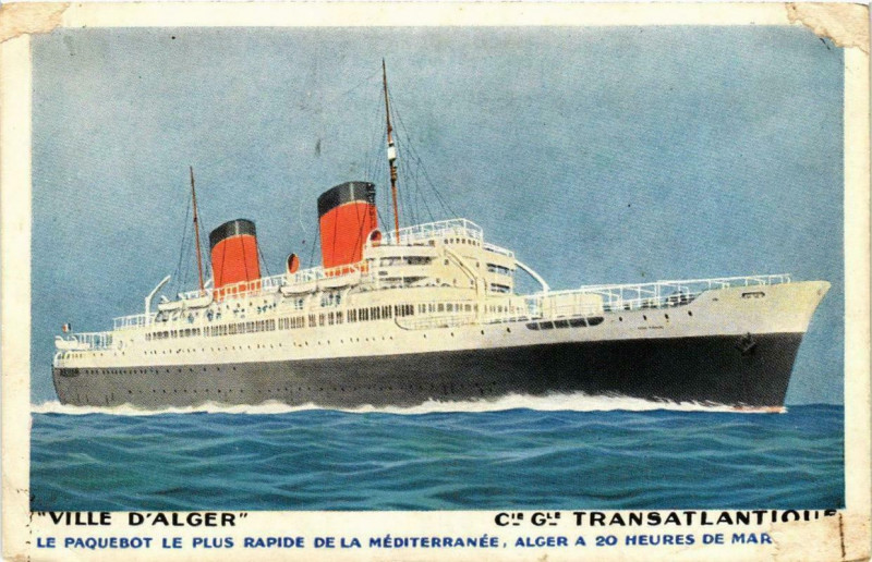 Carte postale ancienne Ville d'Alger Le Paquebot le Plus Rapide Ships