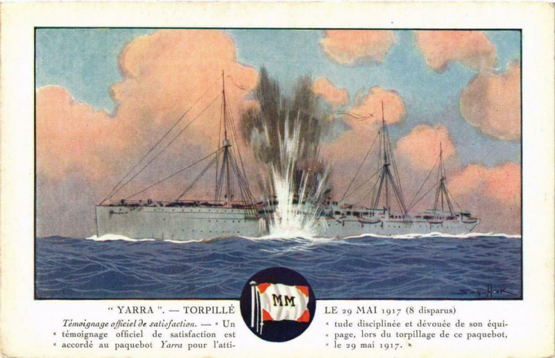 Carte postale ancienne Yarra Torpille Ships