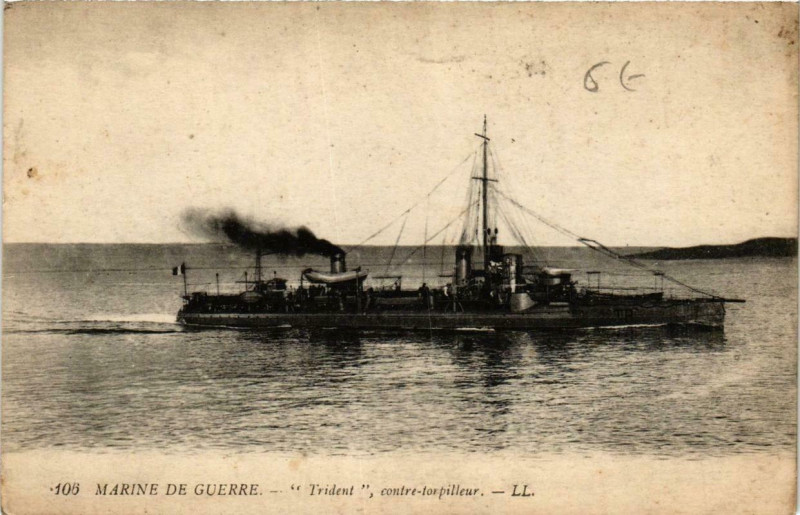 Carte postale ancienne Trident contre-torpilleur Ships