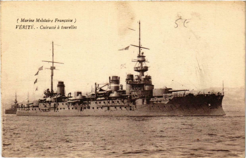 Carte postale ancienne Verite Curiasse a tourelles Ships